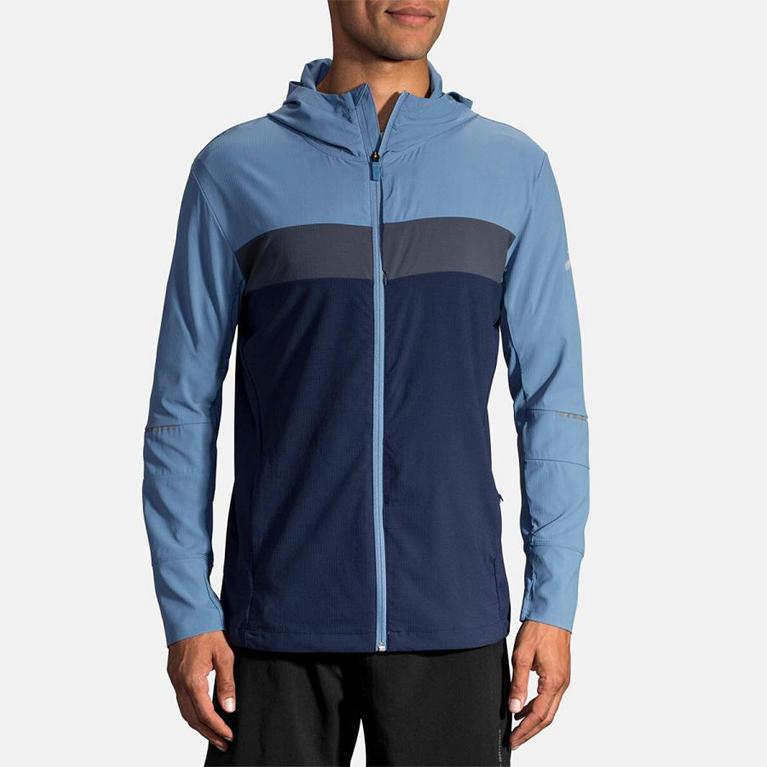 Brooks Canopy Running Jackets - Men's - Blue (90637-CORL)